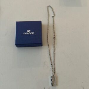 Swarovski Stainless Steel Black Crystal Reason Man’s Pendant